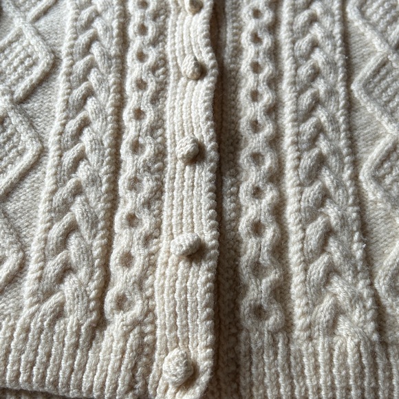 Vintage Irish Cable Knit Wool Cardigan Sweater - Picture 4 of 8